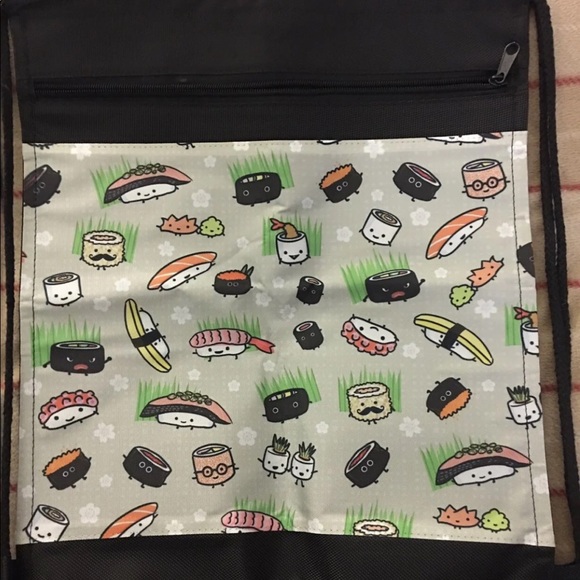 Handbags - Sushi - Nylon Drawstring zipper backpack bag